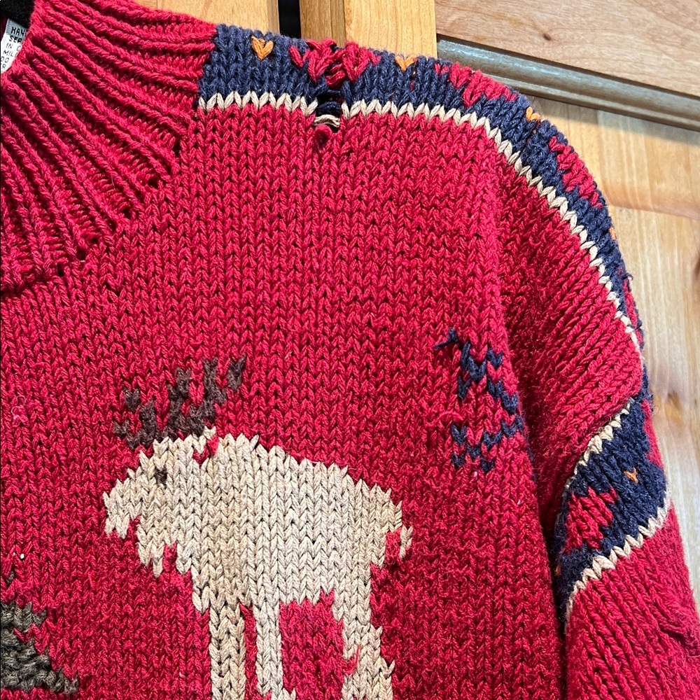 Vintage Red Knit Sweater Northern Isles SZ Med - Picture 6 of 7